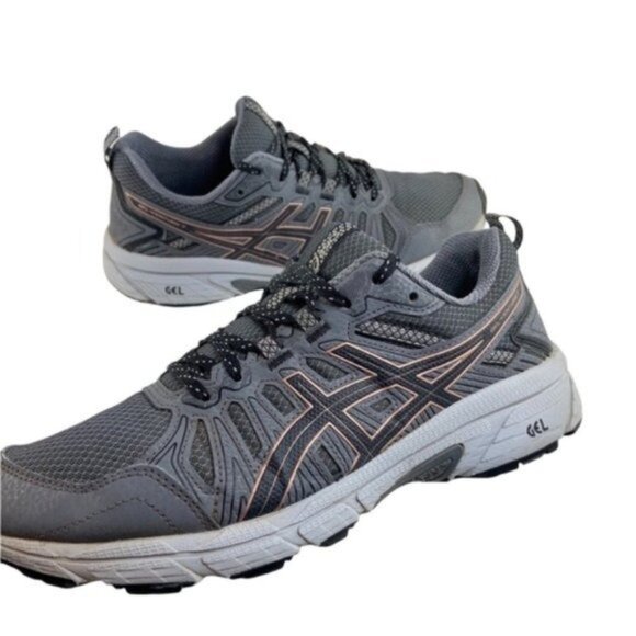 Asics Gel Venture 7 Lace Up Sneakers Grey Rose Gold - Picture 4 of 10